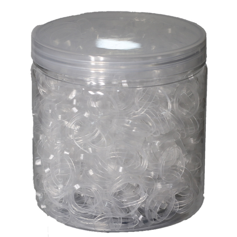 tpu disposable high elastic hair rubber band boxed transparent rubber band White rubber band children's small rubber band