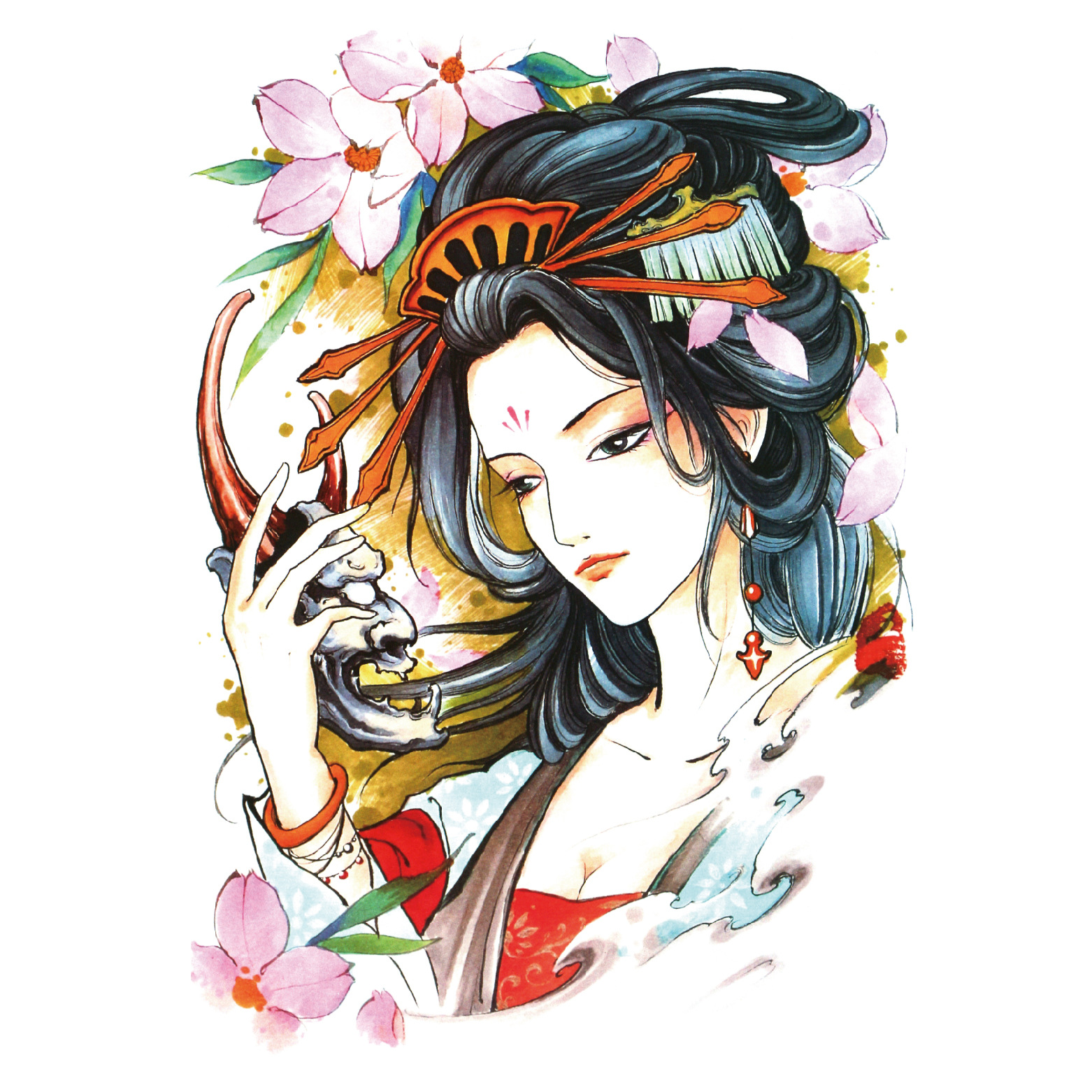 Full Back Tattoo Sticker Wings Erlang God Buddha Master Geisha Crown Big Figure Full Arm Tattoo Sticker