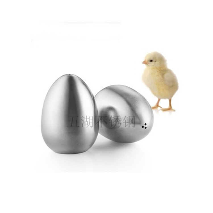 Single three-hole European-style egg-shaped stainless steel seasoning jar Pepper bottle pepper and salt jar cute creative egg toothpick jar