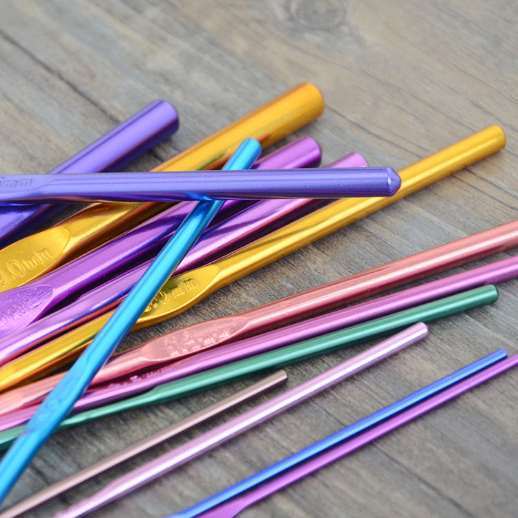 Factory direct supply single crochet aluminum oxide crochet tools crochet set 14 bags OPP packaging hook