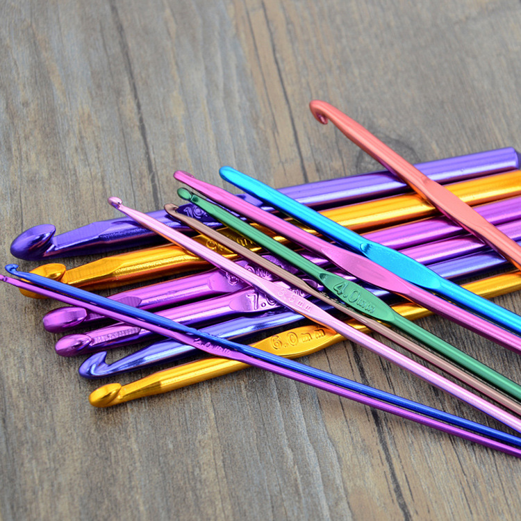 Factory direct supply single crochet aluminum oxide crochet tools crochet set 14 bags OPP packaging hook