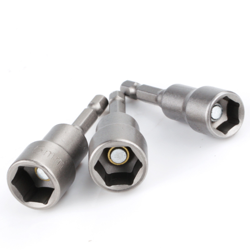 Electric hexagon handle strong magnetic sleeve chrome vanadium steel crv hand drill wind batch sleeve hexagon socket magnetic sleeve head