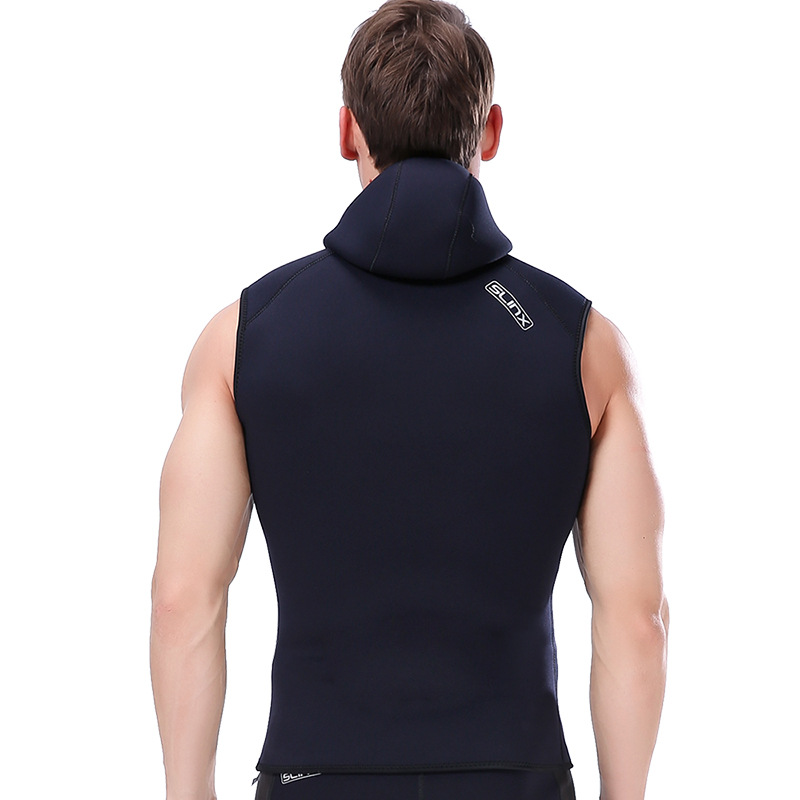 3mm hooded thermal diving vest slinx sleeveless surfing wetsuit with hood split wetsuit vest