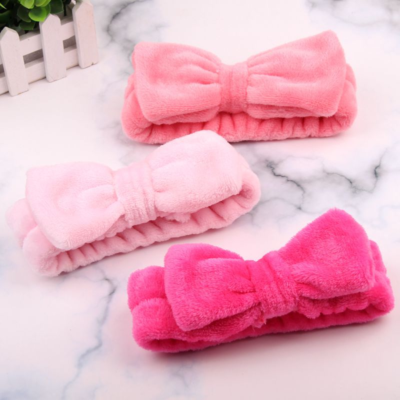 New coral fleece bow tie hair band creative makeup hair card wash sports wash face yoga hair accessories wholesale