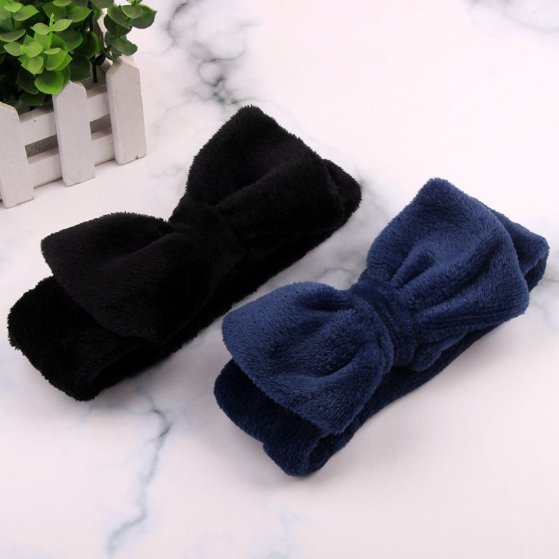 New coral fleece bow tie hair band creative makeup hair card wash sports wash face yoga hair accessories wholesale