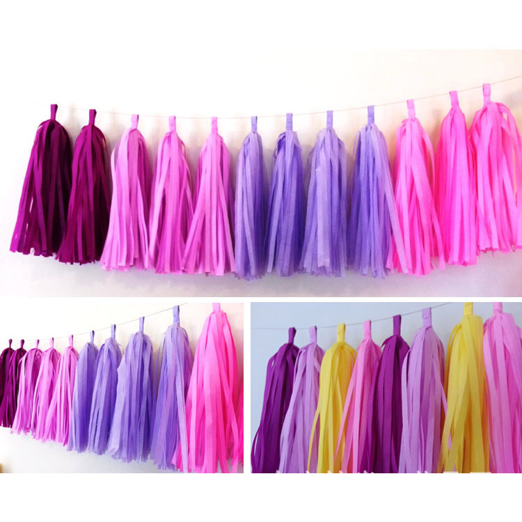 Wholesale Paper Tassel 5 px/Pack Wedding Birthday Party Decoration Balloon Tassel Pull Flower Aluminum Foil Gold and Silver Tassel
