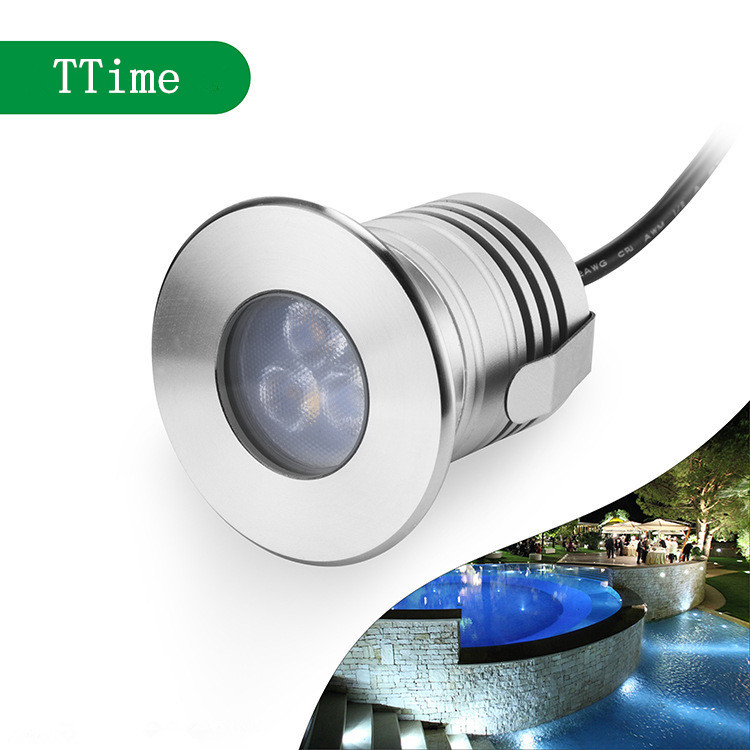 Factory direct stainless steel underwater lamp waterproof IP68 certified dimmable three beads underwater landscape swimming pool lamp