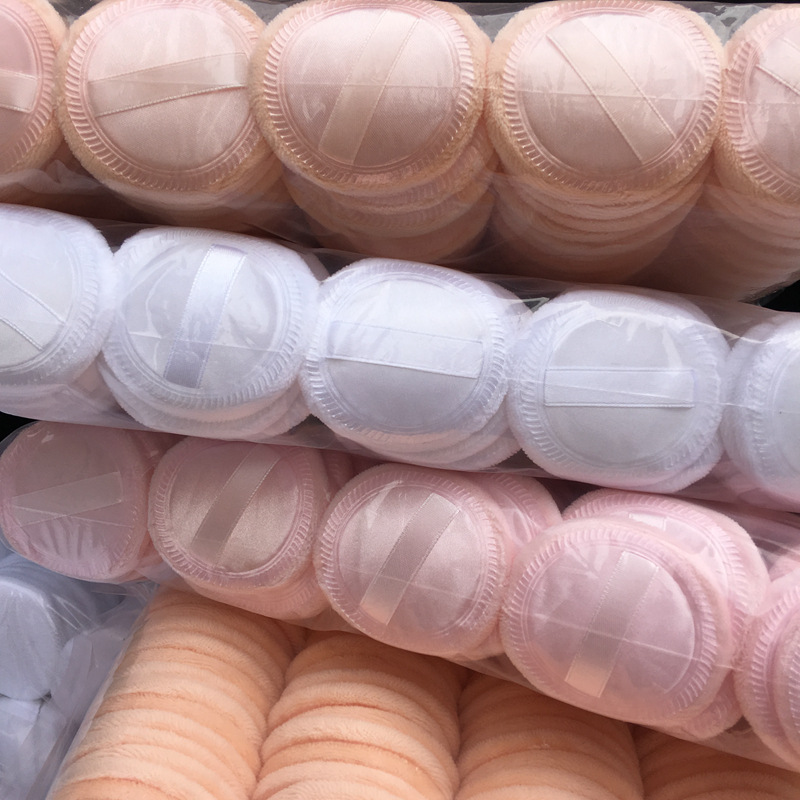 Looser Powder Puff Dry Powder Puff Set Makeup Small Ribbon Velvet Makeup Puff Children's Photography Makeup Cotton Puff Makeup Tool