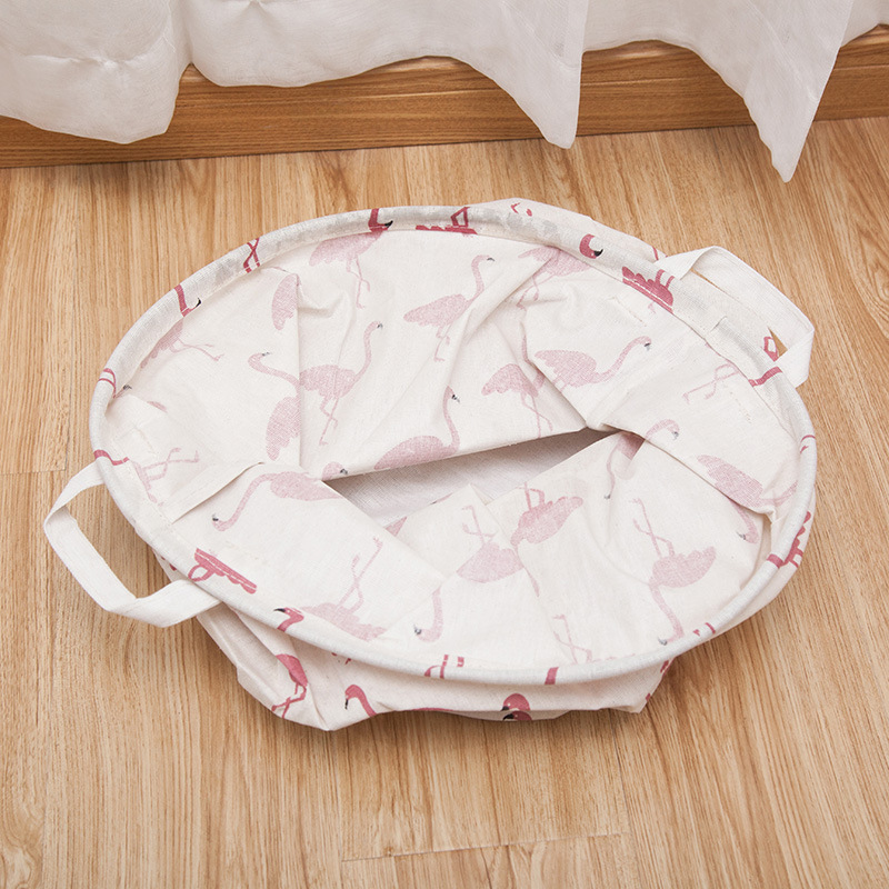 Cotton and Linen Fabric Dirty Clothes Basket Large Foldable Dirty Clothes Basket Storage Basket Clothes Storage Laundry Basket Toy Storage Bucket