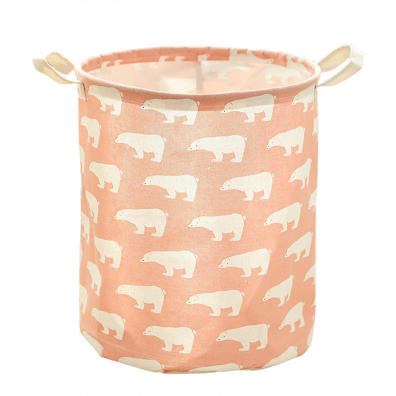 Cotton and Linen Fabric Dirty Clothes Basket Large Foldable Dirty Clothes Basket Storage Basket Clothes Storage Laundry Basket Toy Storage Bucket