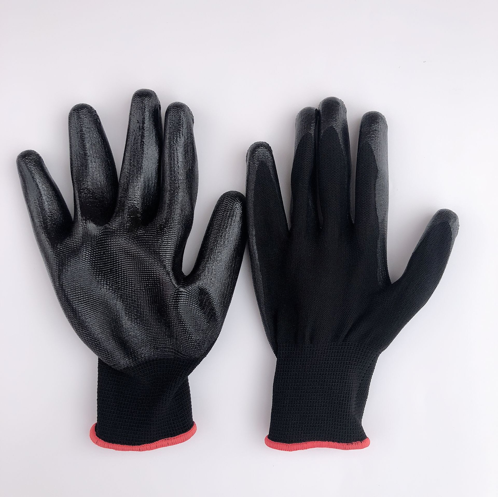Thirteen-pin Nylon Ding Qing Dip Gloves Soft and Strong Ding Qing Latex Gloves Semi-rubber Gloves Labor Protection Gloves