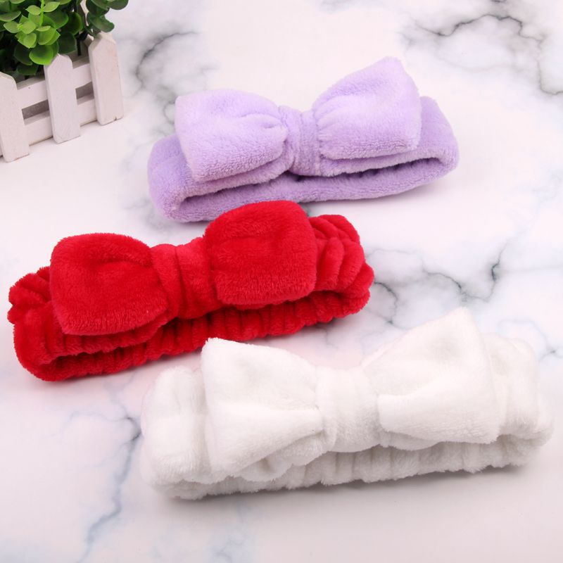 New coral fleece bow tie hair band creative makeup hair card wash sports wash face yoga hair accessories wholesale