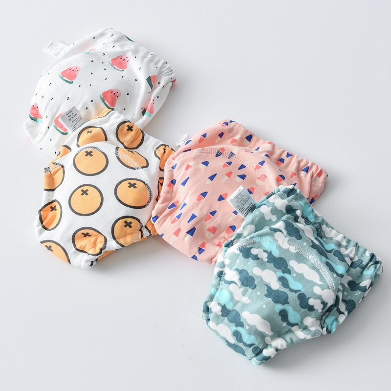 Korean style baby four-layer gauze diapers waterproof newborn washable diaper Cotton Diaper pocket baby learning pants