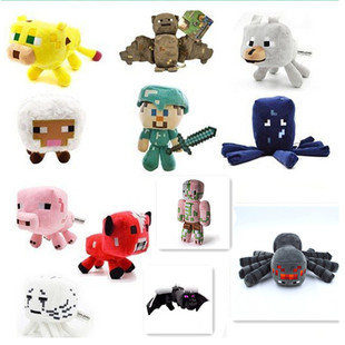 My World Doll Steve Pink Pig Tiger Cat Shadow Dragon Spider Plush Toy Zombie Doll