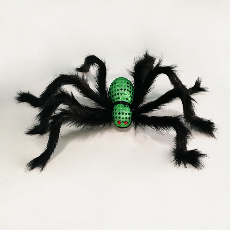 Halloween Decoration Horror Simulation Big Black Spider Site Layout Props 75cm Plush Spider Toy