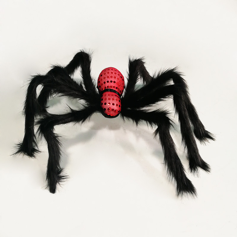Halloween Decoration Horror Simulation Big Black Spider Site Layout Props 75cm Plush Spider Toy