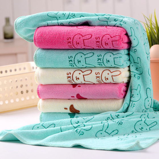 Microfiber printed towel wholesale beauty salon face towel strong absorbent face towel soft children cartoon dry hair towel
