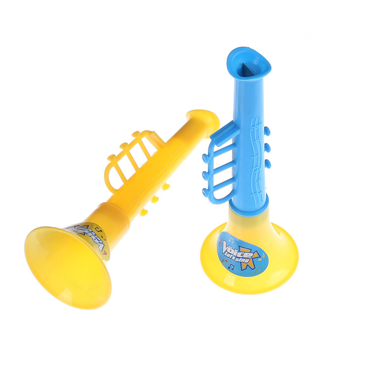 Children's small toys double mini trumpet baby cartoon plastic kindergarten playing small musical instrument prizes wholesale