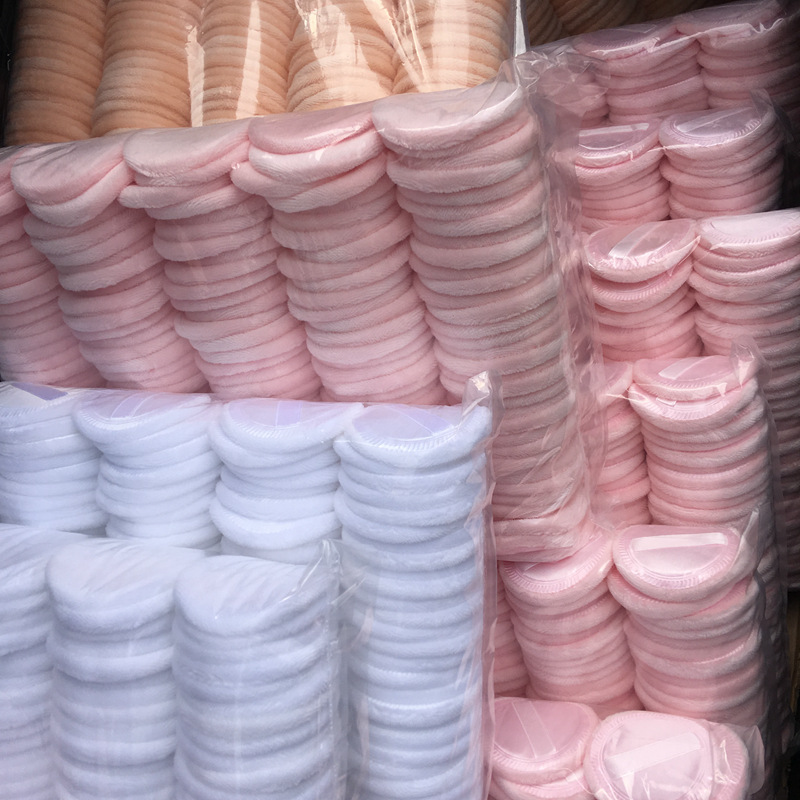 Looser Powder Puff Dry Powder Puff Set Makeup Small Ribbon Velvet Makeup Puff Children's Photography Makeup Cotton Puff Makeup Tool