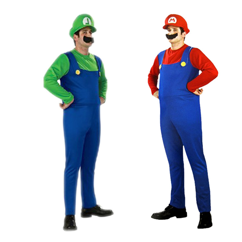 Halloween Super Mary Performance Costume cosplay Adult Children Super Mario Stage Drama Costume