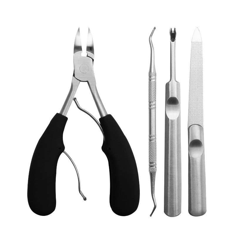 Factory Jiagou Stainless Steel Nail Scissors Single Set Oblique Eagle's Beat Toenail Scissors Pedal Fingers