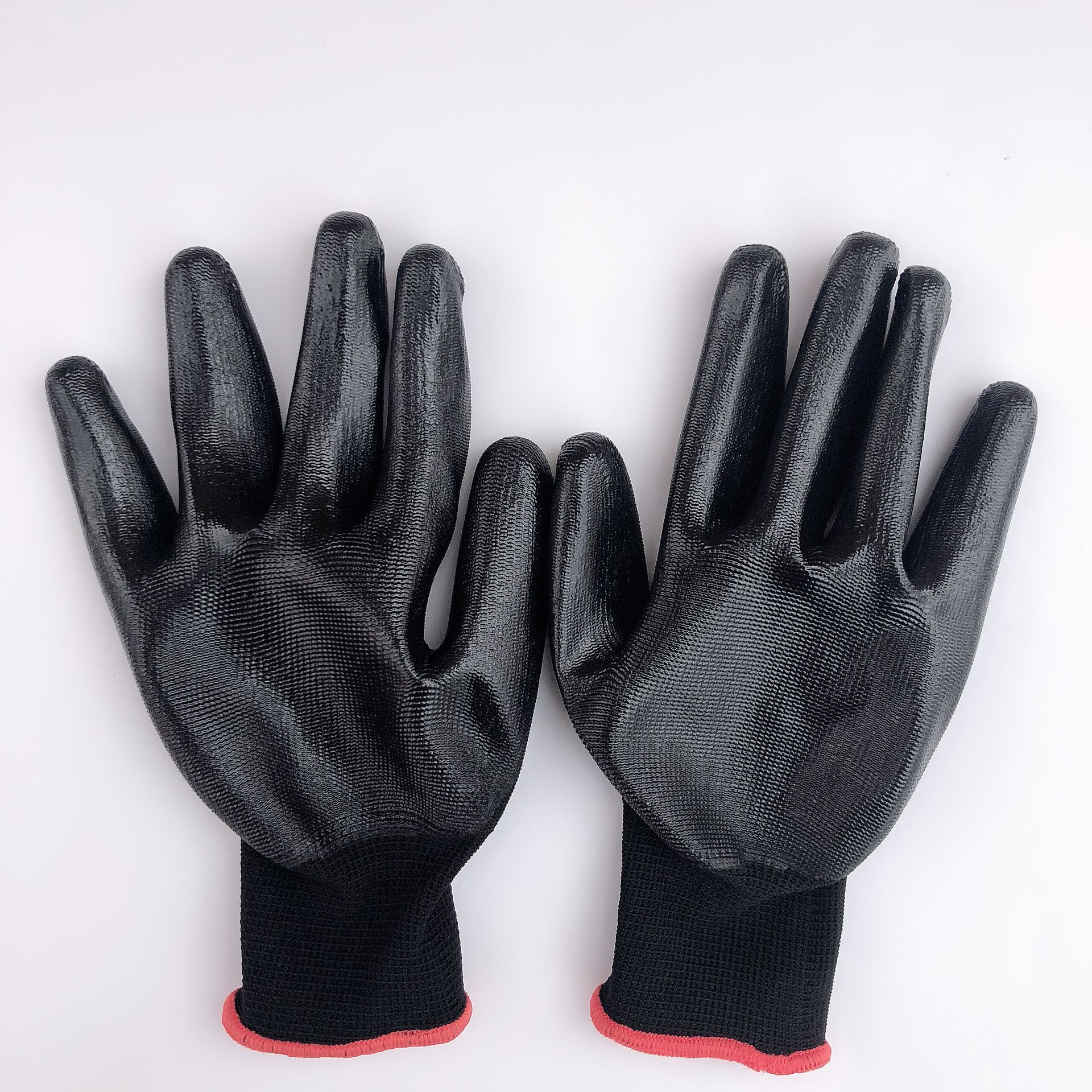 Thirteen-pin Nylon Ding Qing Dip Gloves Soft and Strong Ding Qing Latex Gloves Semi-rubber Gloves Labor Protection Gloves