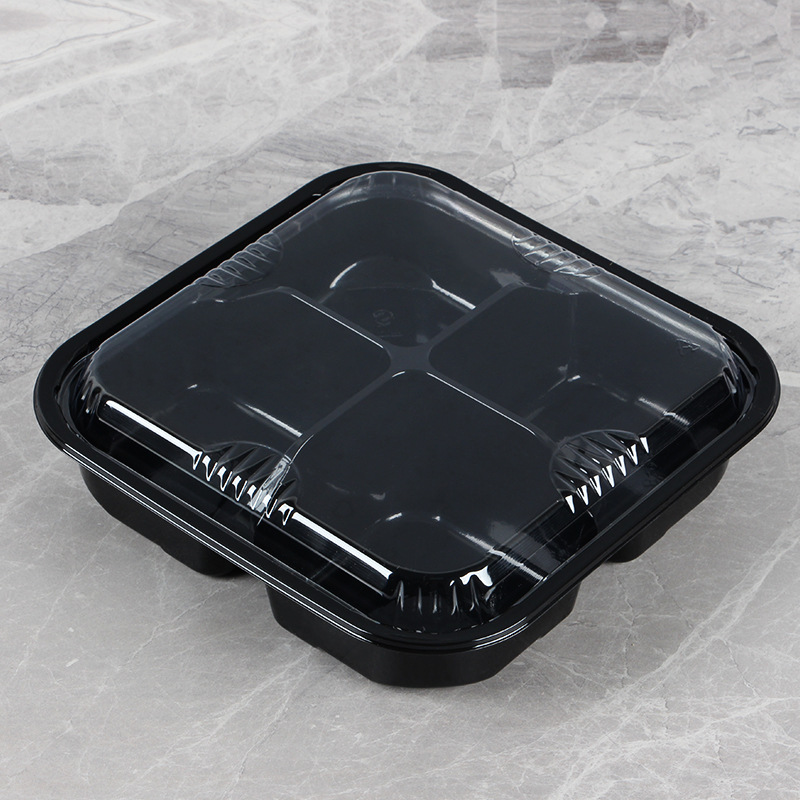 Disposable fruit box fruit and vegetable box compartment fruit cutting box plastic transparent packing box fruit shop platter packing box
