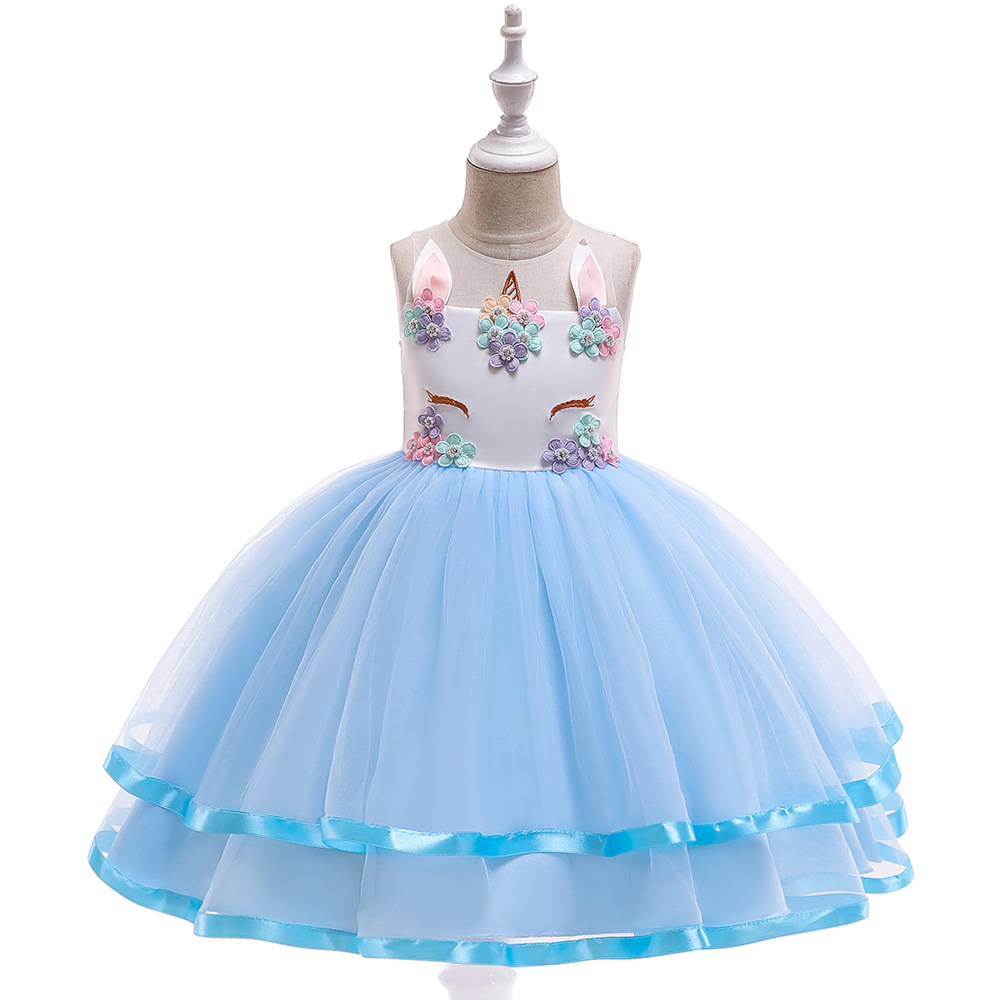 Cross-Border Women's Children's Dress Rainbow Unicorn Tail Skirt Mesh Cake Skirt Small Horse Cartoon Princess Skirt Cosplay
