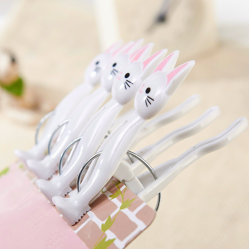 Kitchen clip cartoon cat plastic transparent plastic clip creative shape plastic sealing clip plastic clip