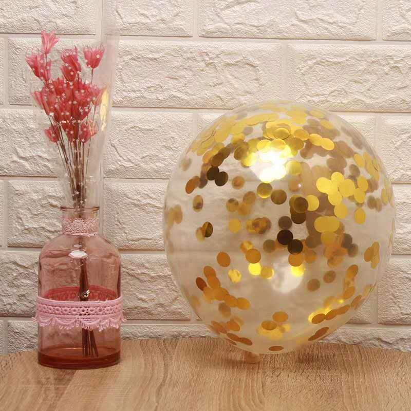 Balloon wholesale 12 inch transparent sequins multicolored confetti balloon birthday party decoration magic bubble balloon