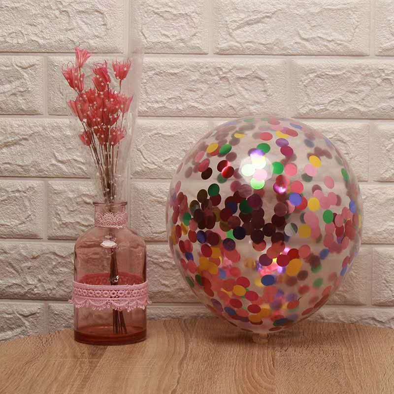 Balloon wholesale 12 inch transparent sequins multicolored confetti balloon birthday party decoration magic bubble balloon