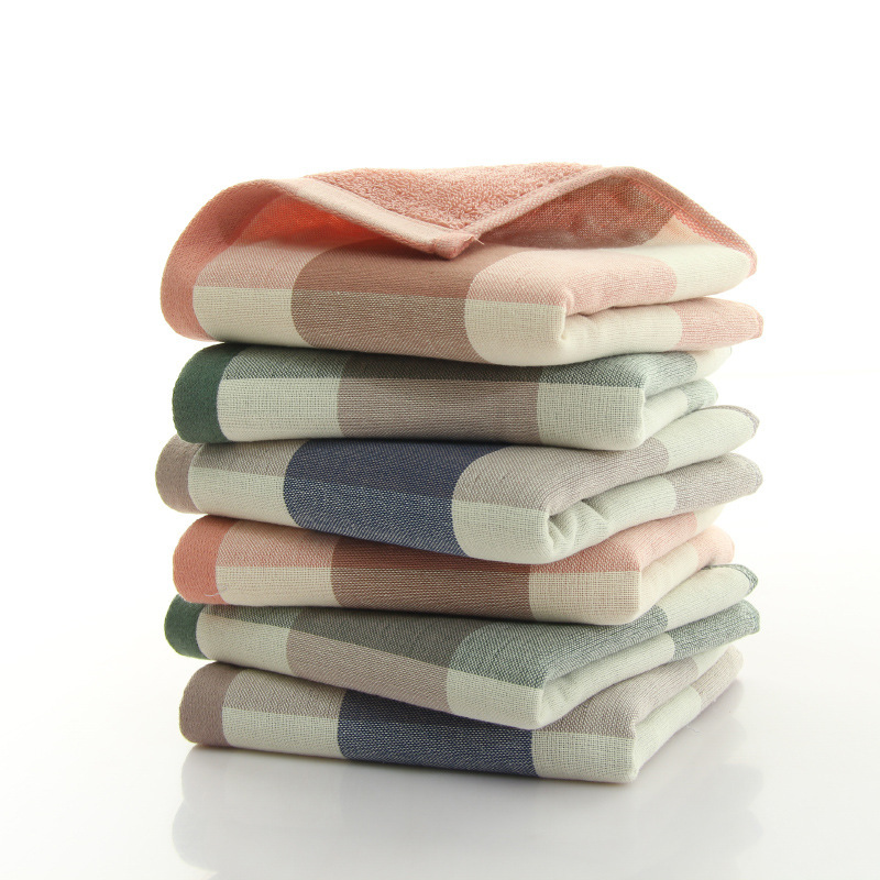Manufacturers wholesale cotton towel bath towel positive gauze reverse Terry thickened adult Japanese lattice gift towel
