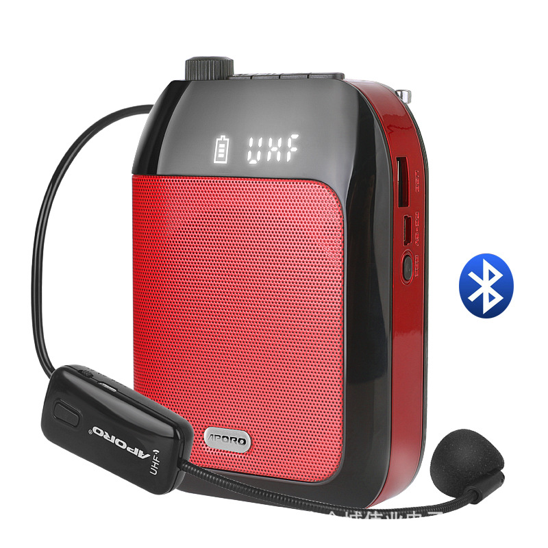 APORO T9 Bluetooth UHF Wireless Loudspeaker High Power Teaching Tour Guide Promotional Card U Disk Radio Mobile Phone