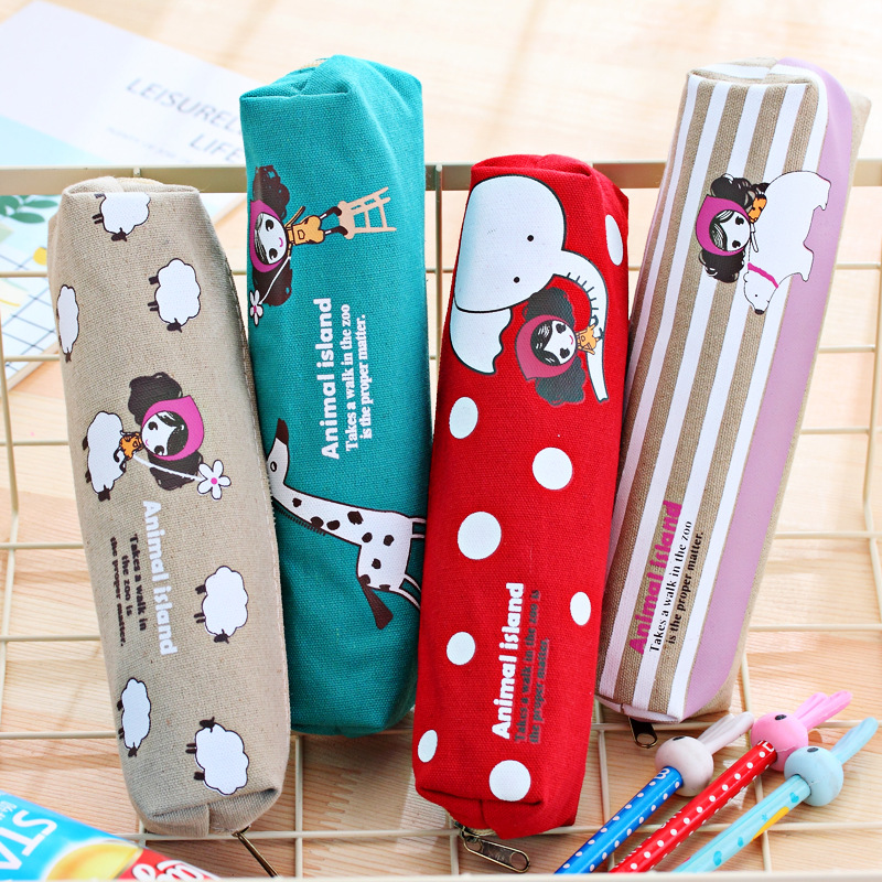 Japanese and Korean Stationery Cute Pra Girl Pencil Case Stationery Bag Student Stationery