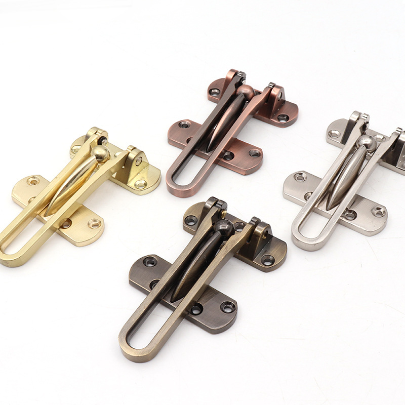 Factory wholesale metal anti-theft chain wooden door anti-theft accessories interior door black lock hotel zinc alloy anti-theft buckle