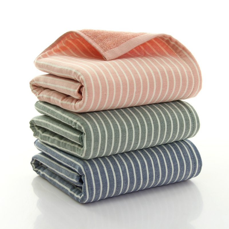 Manufacturers wholesale cotton towel bath towel positive gauze reverse Terry thickened adult Japanese lattice gift towel