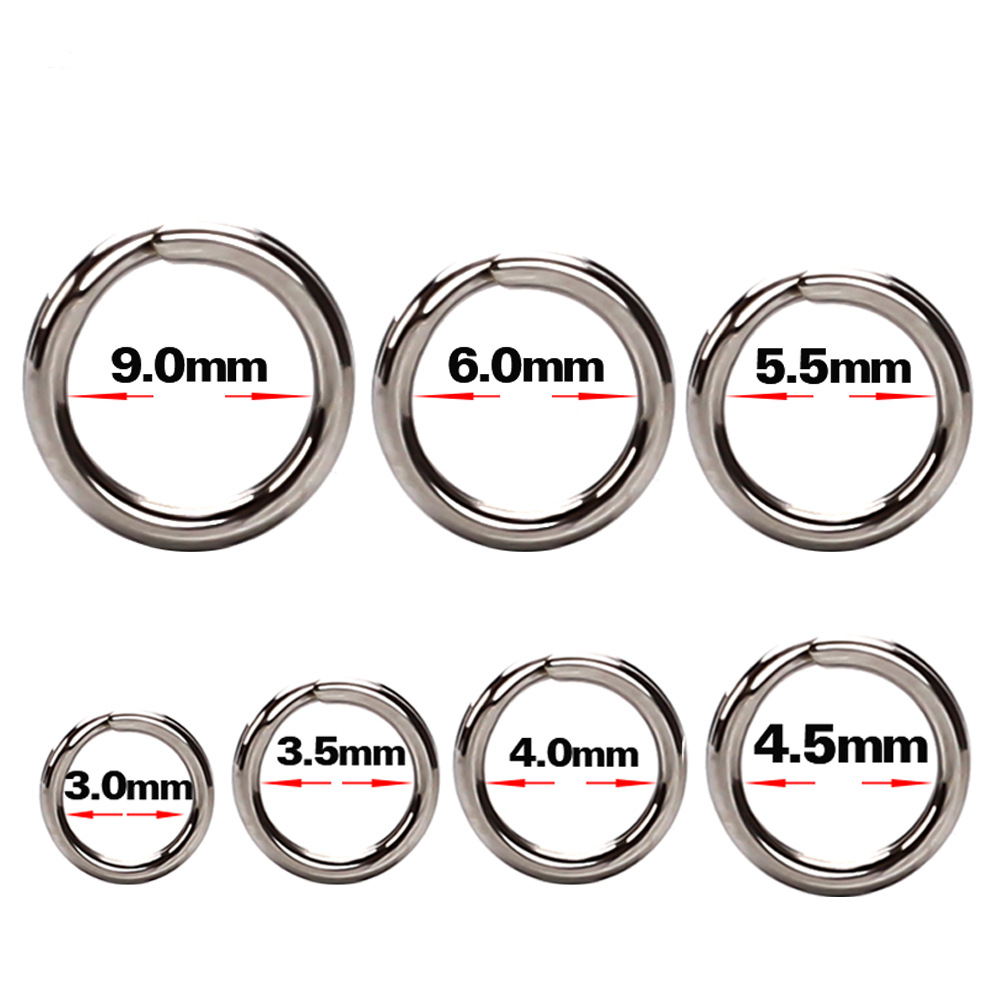 Flatten Luya Double Ring Stainless Steel Strong Flatten Double Ring Luya Fittings Connector Fishing Gear Fittings Connection Ring