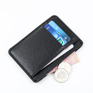 Factory direct new creative simple PU Mini Card bag litchi pattern ultra-thin multi-function card holder certificate bag wholesale