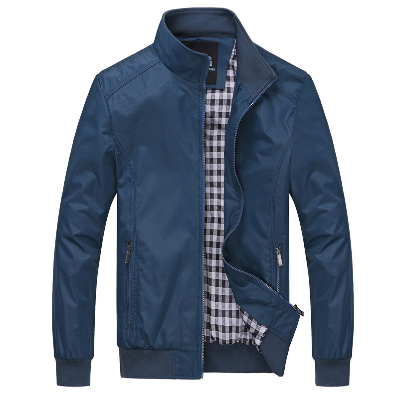 Spring thin stand collar jacket men's youth casual plus size loose jacket men's European size cross-border exclusive for Amazon