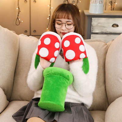 Two-dimensional Anime Game Peripheral Mario Man-eating Flower Slippers Warm Home Cute Cotton Slippers