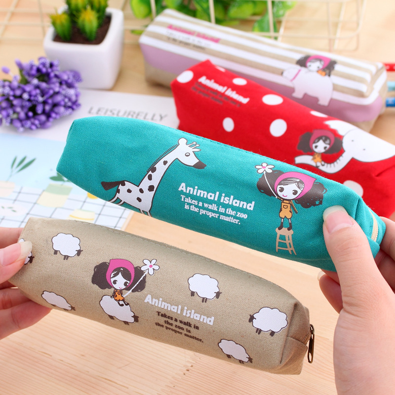 Japanese and Korean Stationery Cute Pra Girl Pencil Case Stationery Bag Student Stationery