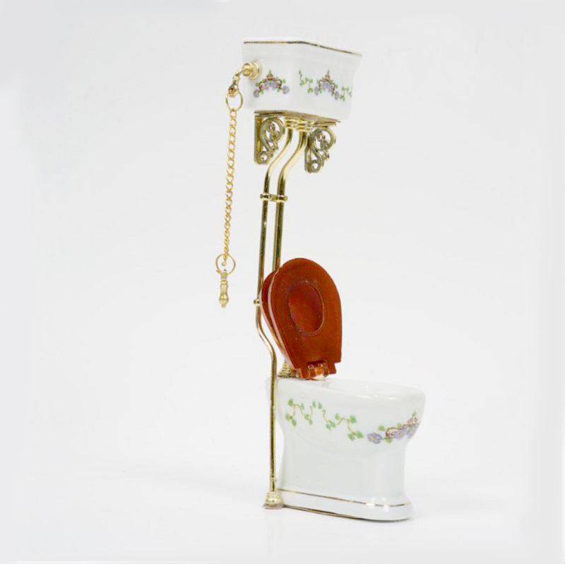 1:12DIY doll house dollhouse mini ceramic bathroom simulation Victoria toilet