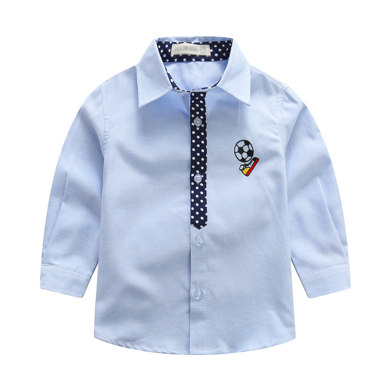 Boy's Shirt Long Sleeve Children's Shirt Children's Shirt Boy's Shirt Spring and Autumn Factory Spot Boy's Shirt