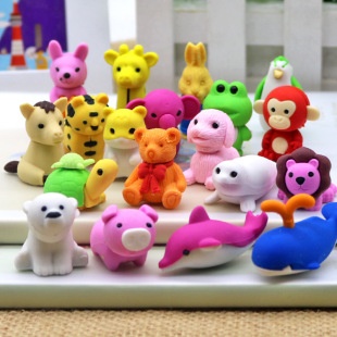 Creative animal eraser independent packaging removable rubber cute student stationery gift manufacturers sell wholesale