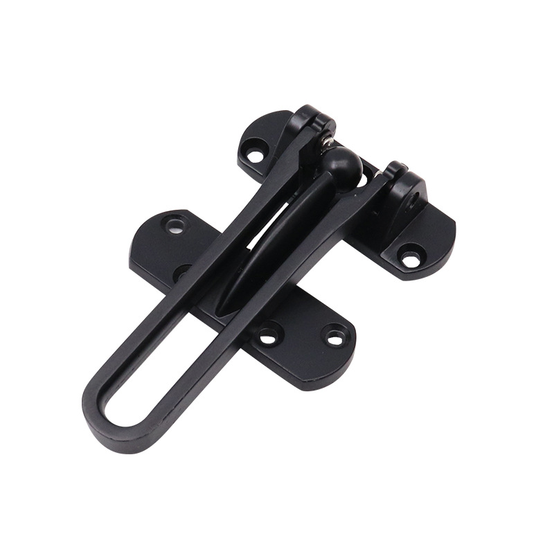 Factory wholesale metal anti-theft chain wooden door anti-theft accessories interior door black lock hotel zinc alloy anti-theft buckle