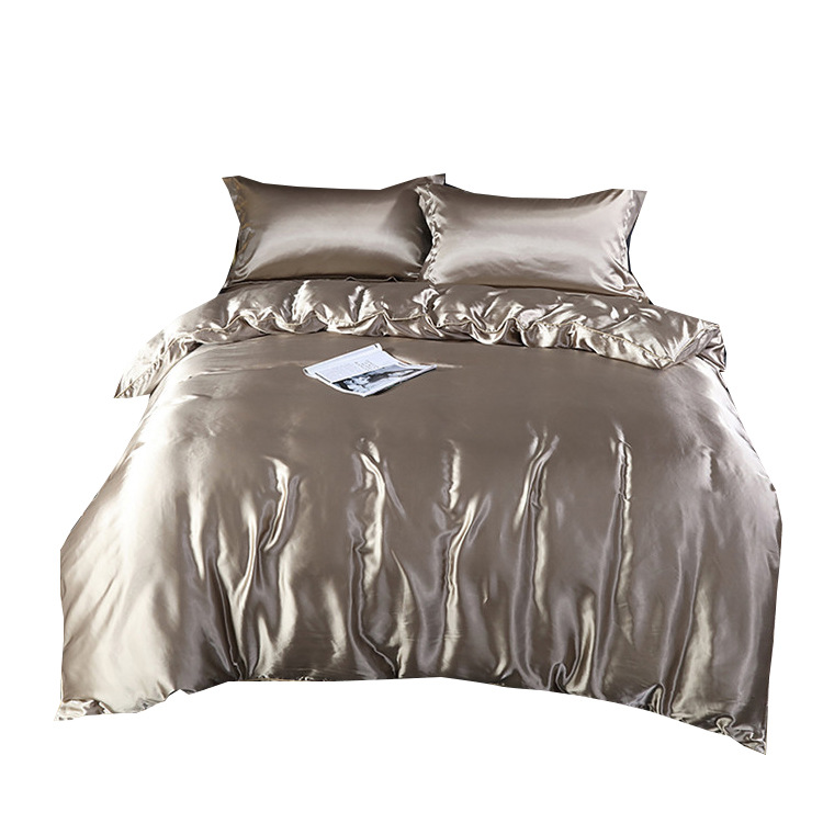 Mulberry Silk Washed Silk Four-Piece Set Silky Silk Quilt Cover Bed Sheet Ice Silk Bed Cover 1.8m Bedding for Hair