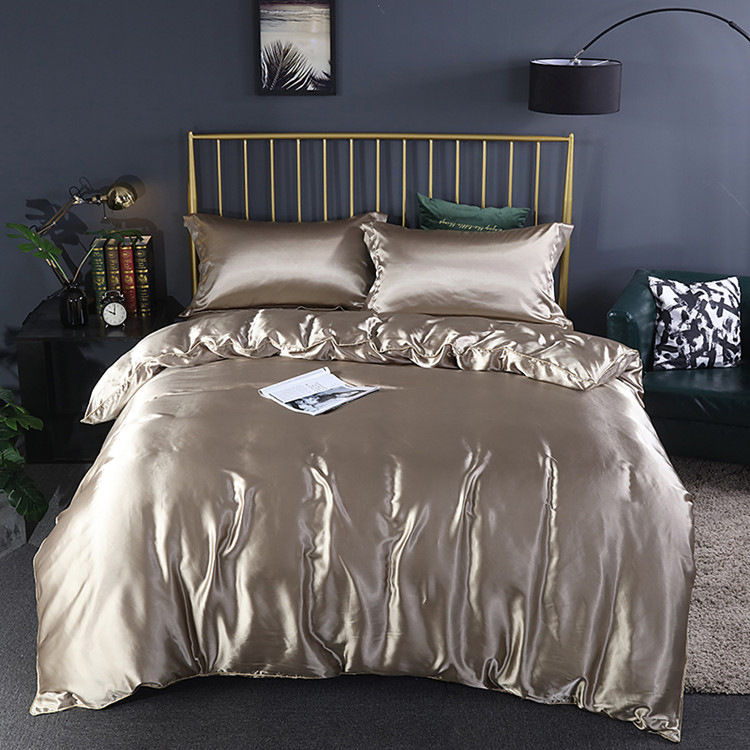 Mulberry Silk Washed Silk Four-Piece Set Silky Silk Quilt Cover Bed Sheet Ice Silk Bed Cover 1.8m Bedding for Hair