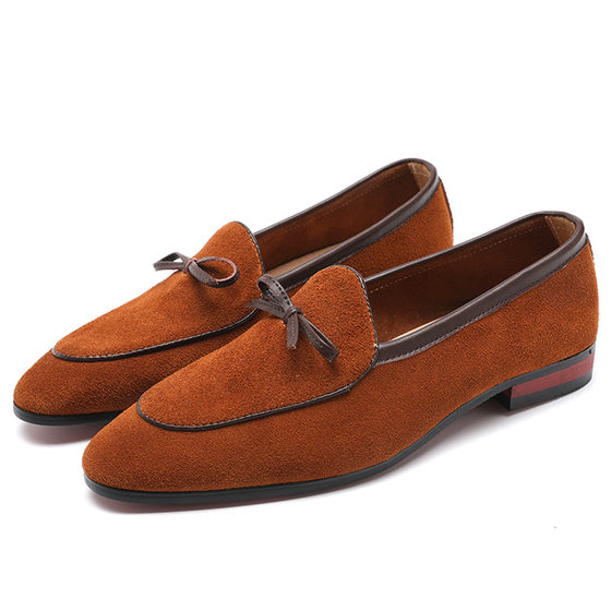 Wenzhou Men's Leather Shoes Loafers Frosted Cowhide Shoes Men's Fashion Casual Simple Trendy Shoes Men's Foreign Trade Large Size