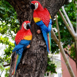 Simulation wall hanging parrot tree wall hanging tree decorations crafts bird model cross-border Amazon