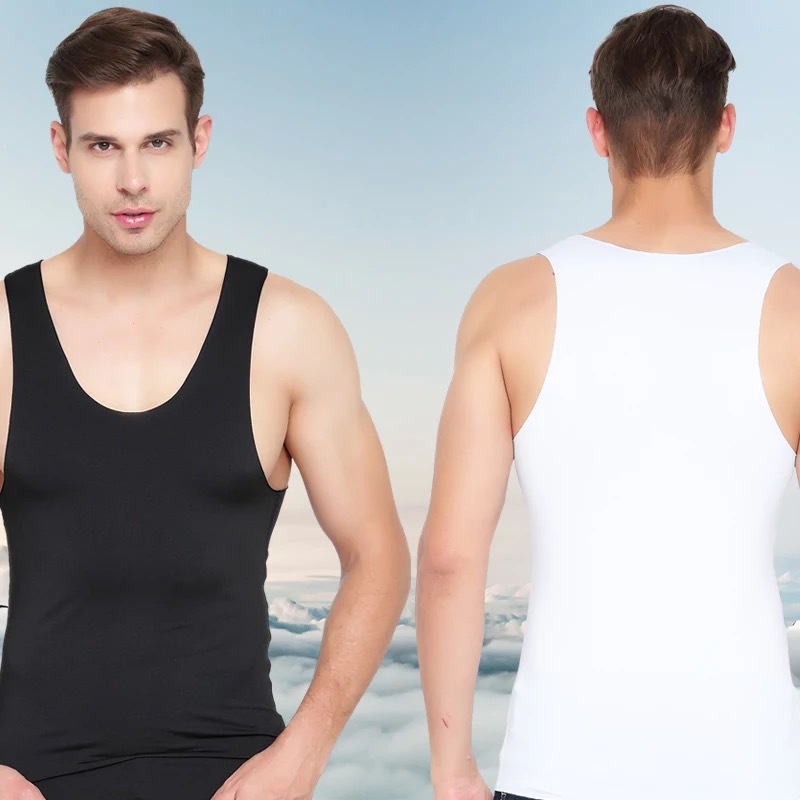 Ice Silk Seamless Men's Vest Men's Summer Slim-fit Tight Youth Sports Hurdle Sleeveless Underwear Base Undershirt